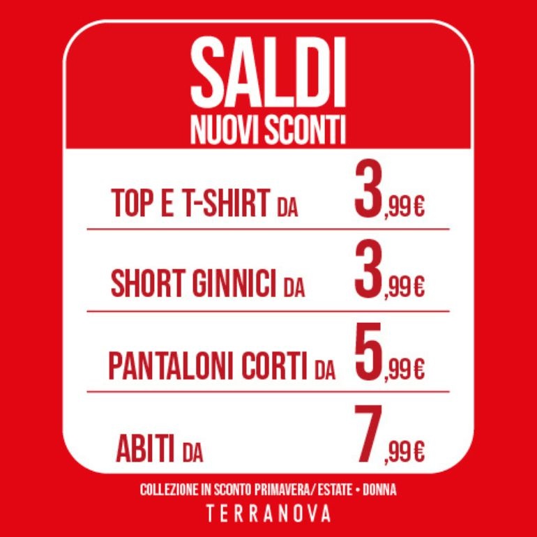 Nuovi sconti imperdibili da Terranova!